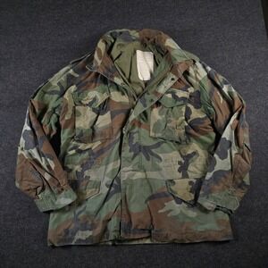 Alpha Industries M-65 Field Jacket Woodland Camo Large Regular Made in USA 1409